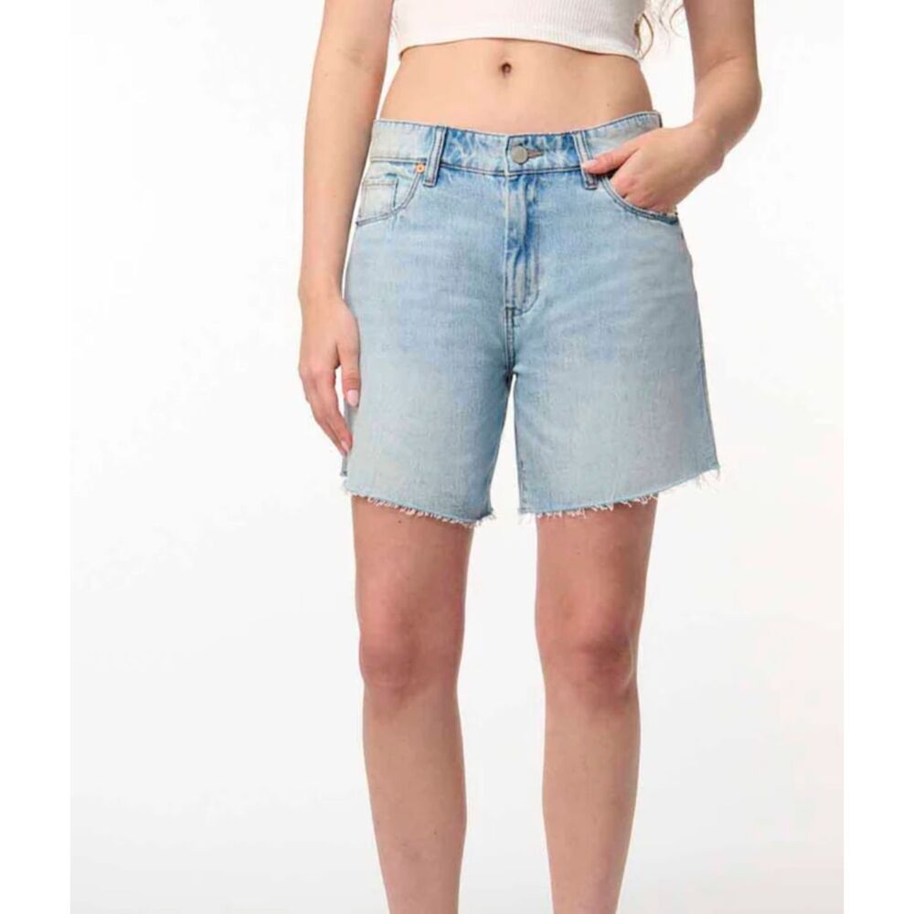 BLANKNYC The Warren Light Wash Raw Hem Denim Shorts 27 NEW NWT